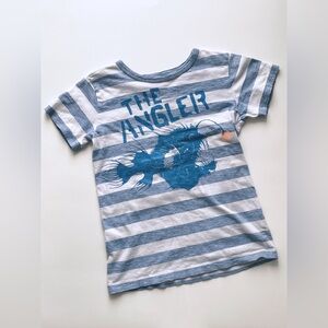 Crewcuts Angler Fish Striped Shirt Size 6-7